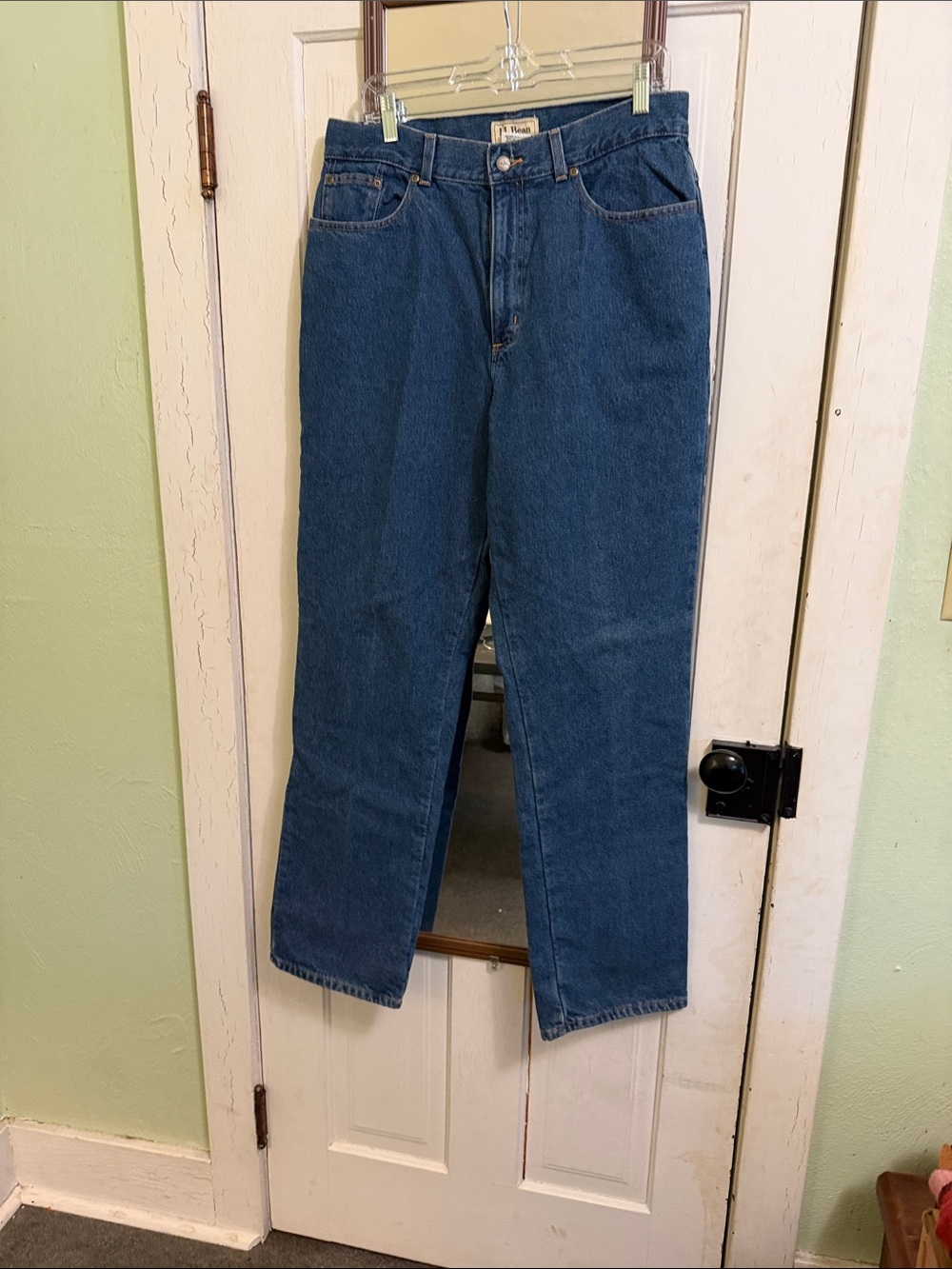 L.L. Bean Straight Leg Jeans in Dark Blue Denim